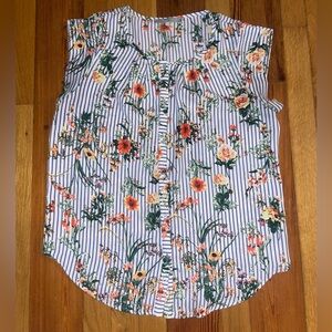 Women’s Sweet Rain Floral Striped Blouse